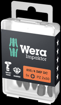 Wera 855/4 Impaktor PZ2x50mm Impact Screwdriver Bits (5 Pack)