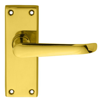 Carlisle Brass DL31 Victorian Ascot Lever On Backplate (Latch) - Polished Brass Carlisle Brass DL31 Victorian Ascot Lever On Backplate (Latch) - Polished Brass