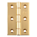 102 X 67 X 4mm Double Phosphor Bronze Washered Butt Hinge - Polished Lacquered