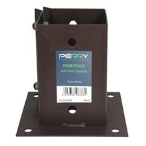 100mm x 100mm Brown Fence Post Support - To Bolt Down